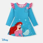 Disney Princess Toddler Girl Character Print Ruffled Long-sleeve Dress  Blue