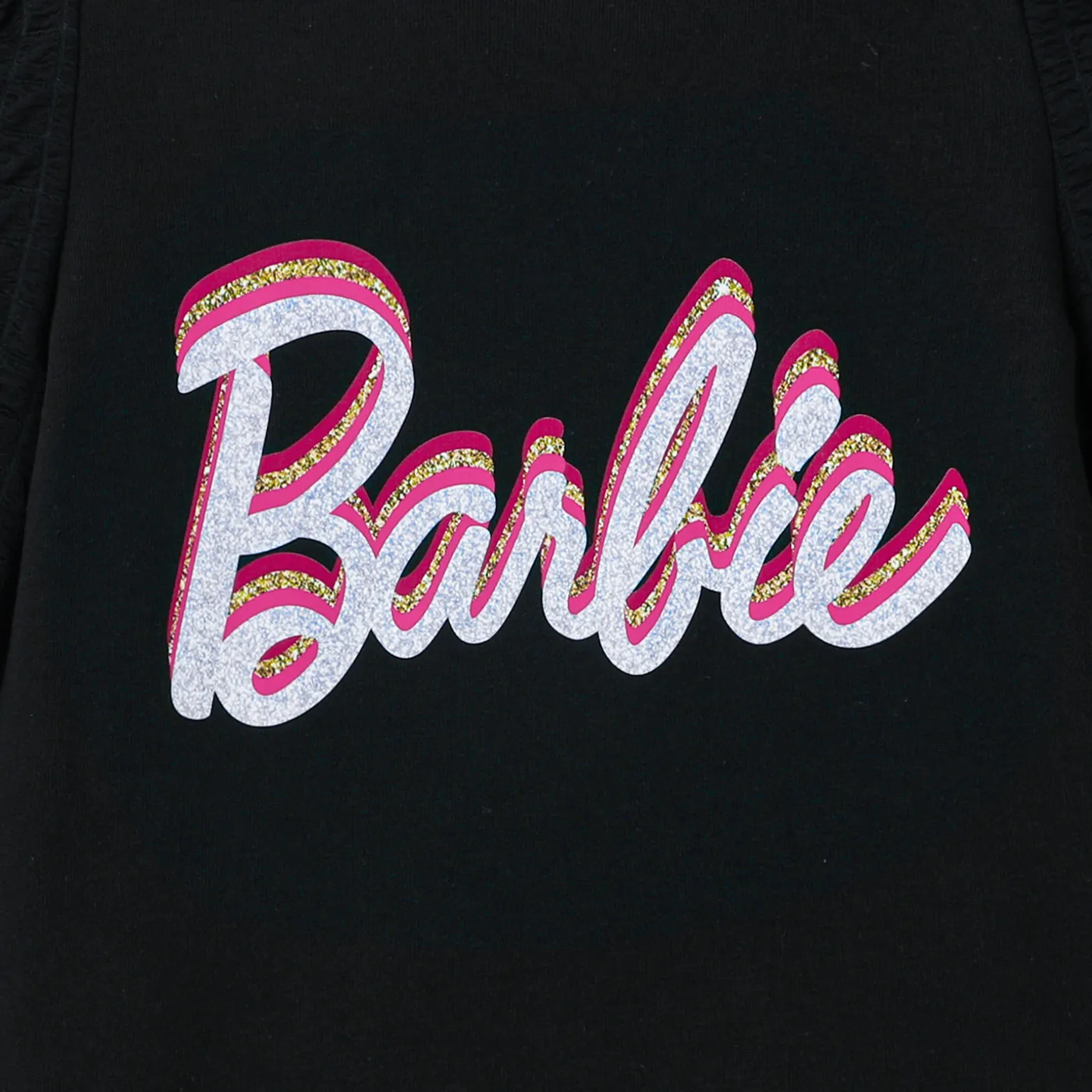 Barbie فساتين 4 - 14 سنة حريمي كم نفش حروف أسود image 4