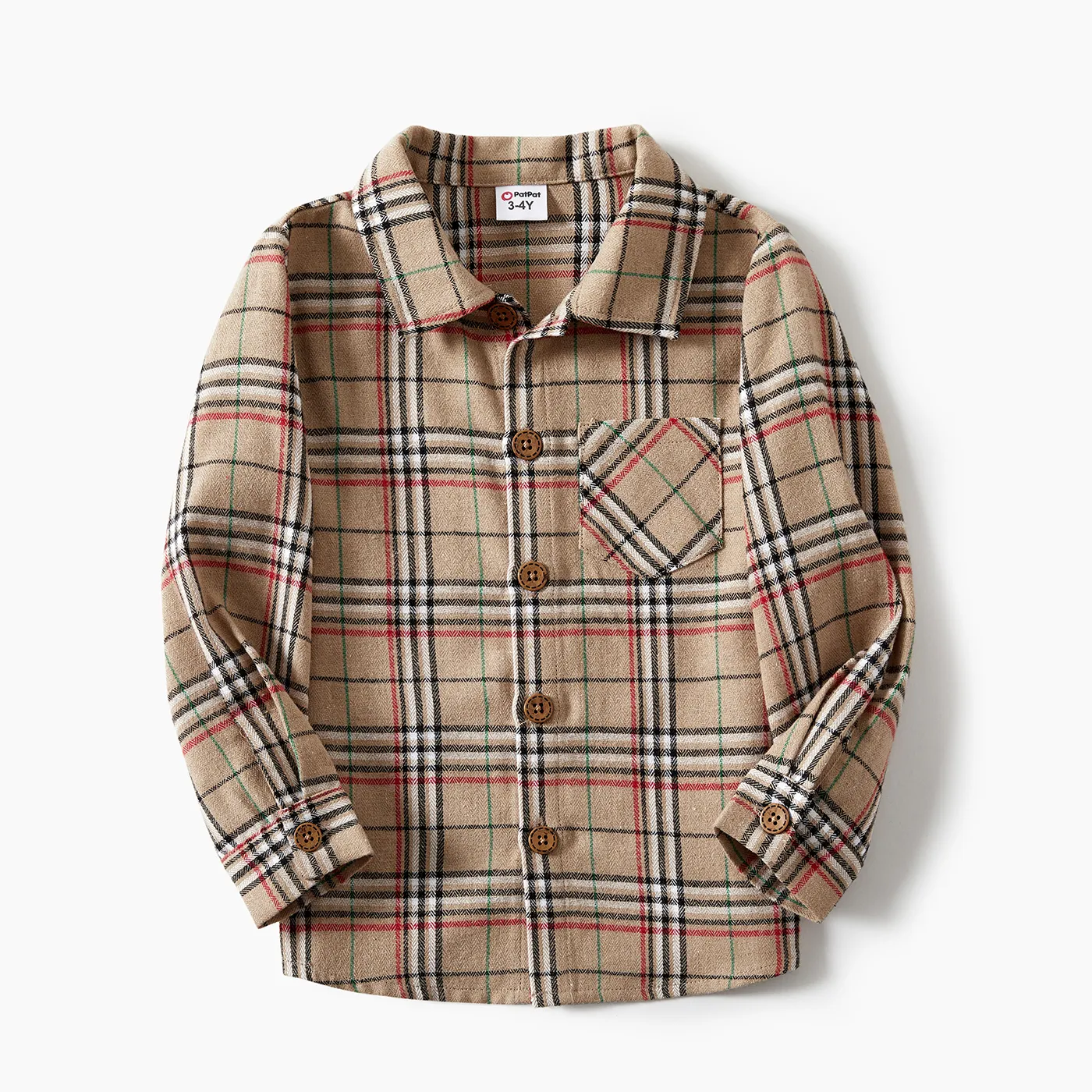 Family Matching Solid Pleated Dresses and Plaid Long Sleeve Tops Sets  image 6