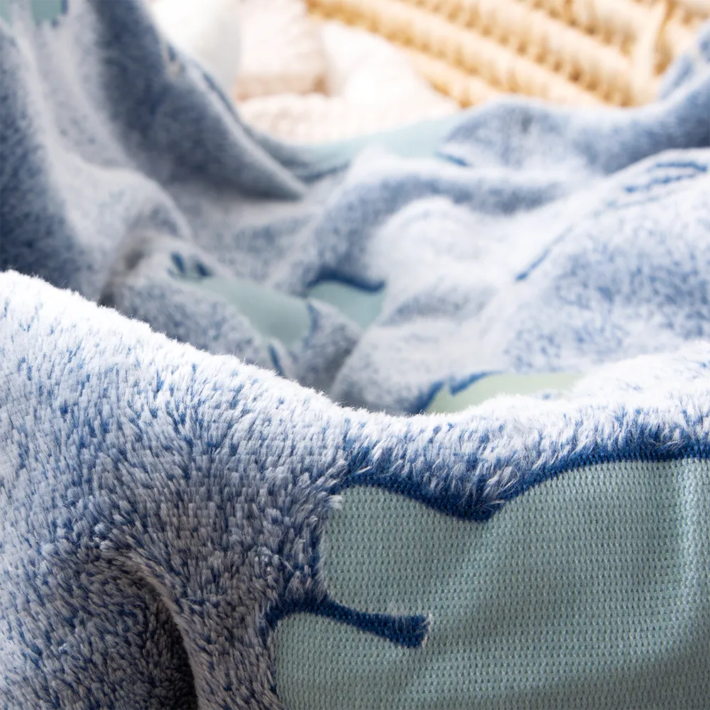 Luminous Double-sided Fleece Blankets Kids Cartoon Dinosaur Throw Blanket Nap Blanket big image 3