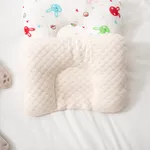 Baby 100% Colored Cotton Cute Cartoon Pillow Baby Head Shaping Pillow for Preventing Flat Head Syndrome Beige