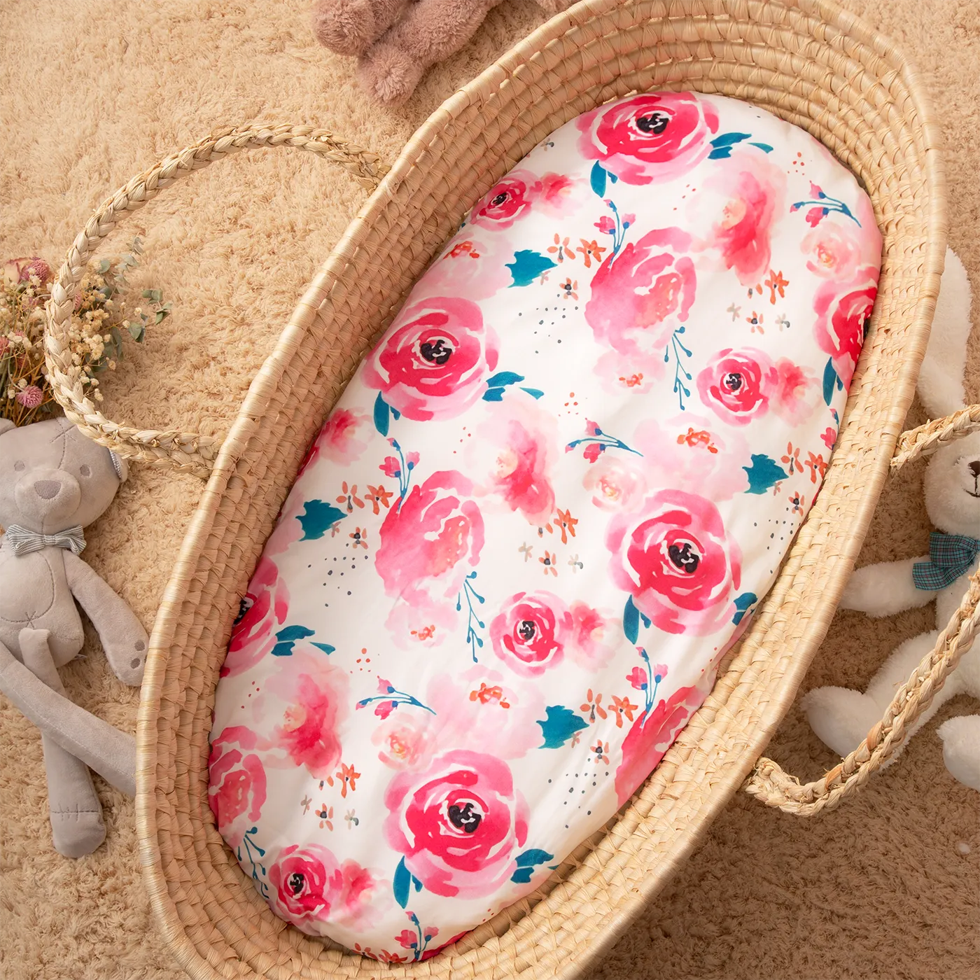 Removable Cover Baby Bionic Bed Removable Washable Cover Baby Lounger Baby Nest Cover without Zipper Pink