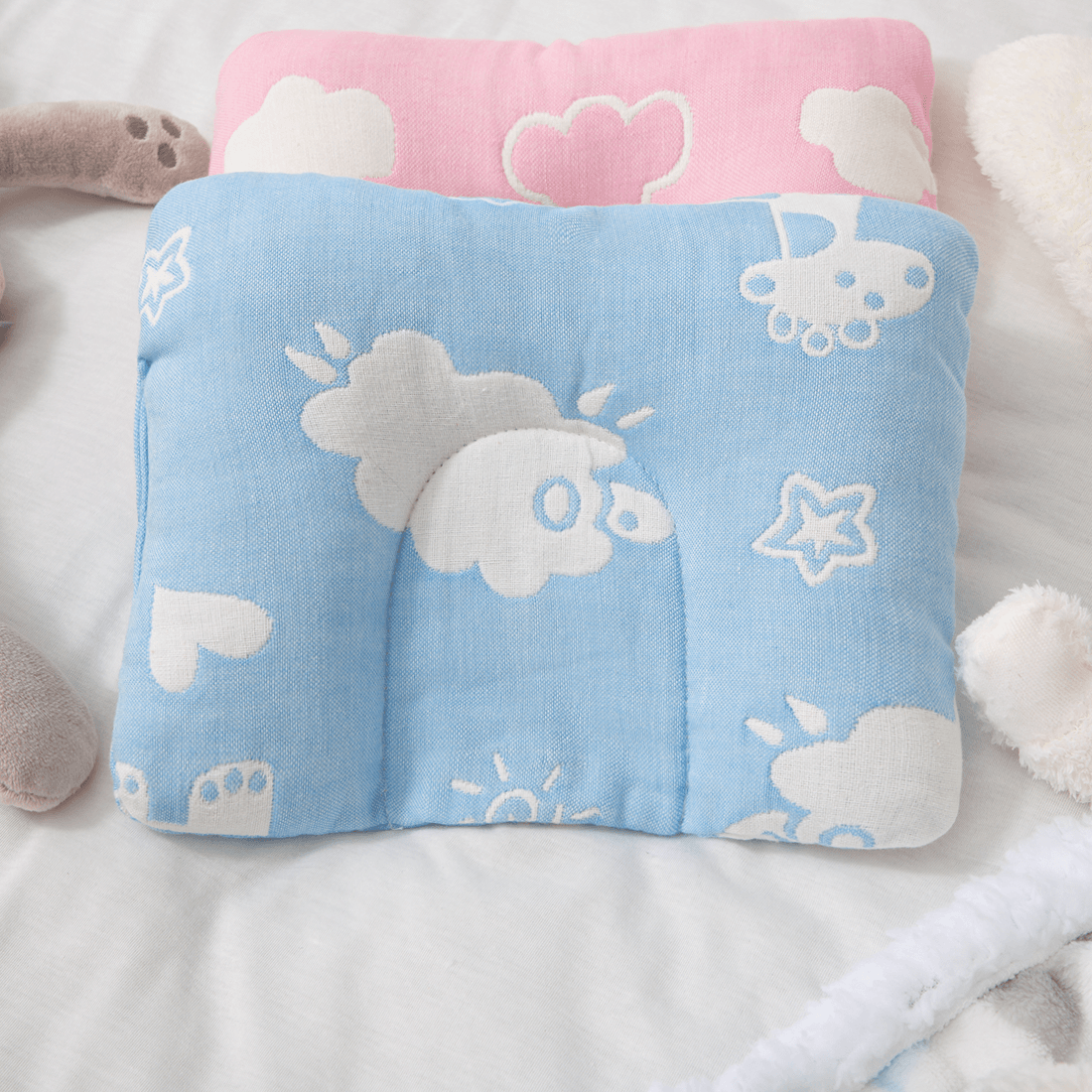 

Baby Pillow Soft Breathable Baby Jacquard Head Shaping Pillow for 0-1Y