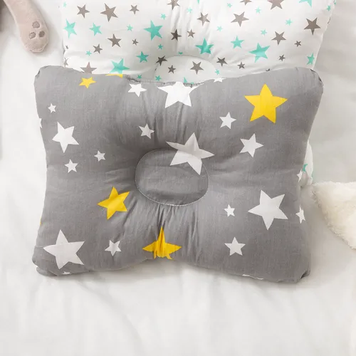 100% Cotton Baby Pillow Newborn Baby Anti Flat Head Baby Sleep Pillow Baby Bedding Sleep Positioner Support Pillow (25*19 cm/9.84*7.48inch  0-12 months)