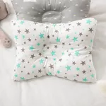 100% Cotton Baby Pillow Newborn Baby Anti Flat Head Baby Sleep Pillow Baby Bedding Sleep Positioner Support Pillow (25*19 cm/9.84*7.48inch  0-12 months) Bluish Grey