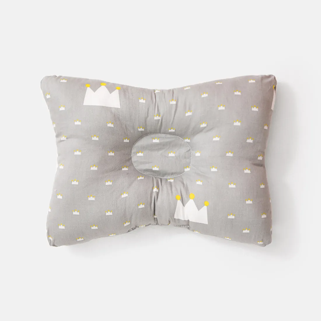 100% Cotton Baby Pillow Newborn Baby Anti Flat Head Baby Sleep Pillow Baby Bedding Sleep Positioner Support Pillow (25*19 cm/9.84*7.48inch  0-12 months) Light Grey image 4