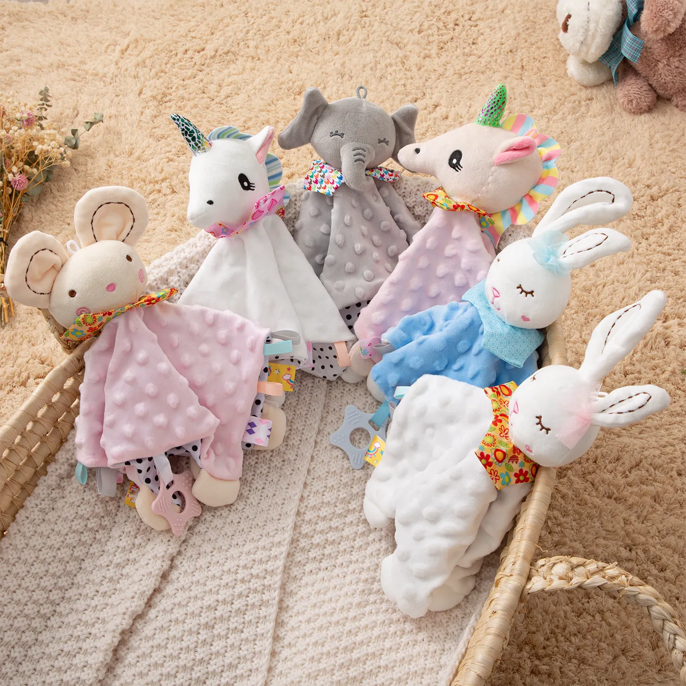 Cute Animal Baby Infant Soothe Appease Towel Soft Plush Comforting Toy Velvet Appease Baby Sleeping Doll Supplies