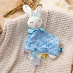 可愛動物嬰兒嬰幼兒安撫安撫巾柔軟毛絨安撫玩具天鵝絨安撫嬰兒睡娃娃用品 藍色
