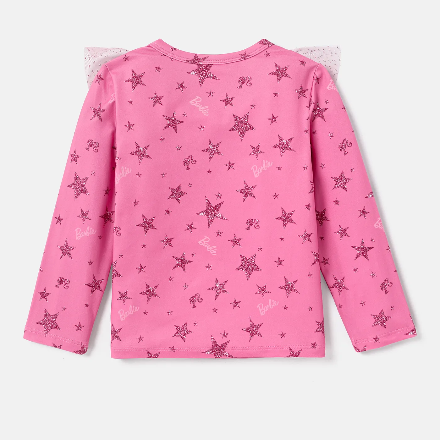 Barbie Toddler Girl Letter Print Mesh Panel Long-sleeve Tee   image 3