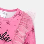 Barbie Toddler Girl Letter Print Mesh Panel Long-sleeve Tee   image 5