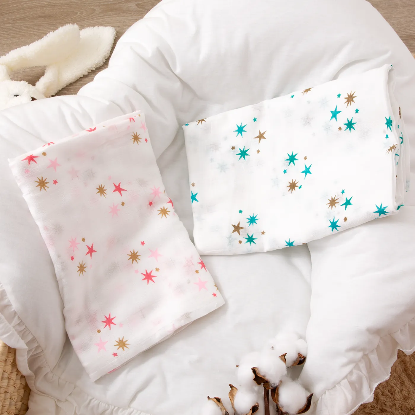 100%棉紗布新生嬰兒被子可穿戴毯子接收兒童牀上用品夏季