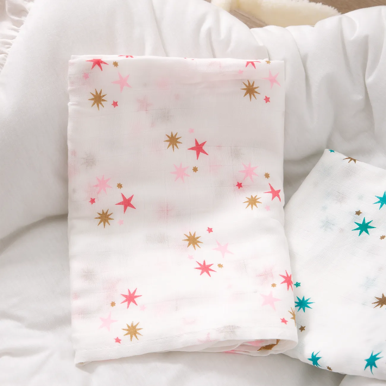 100% Cotton Gauze Newborn Baby Quilt Wearable Blankets Receiving Kids Bedding for Summer Pink big image 1