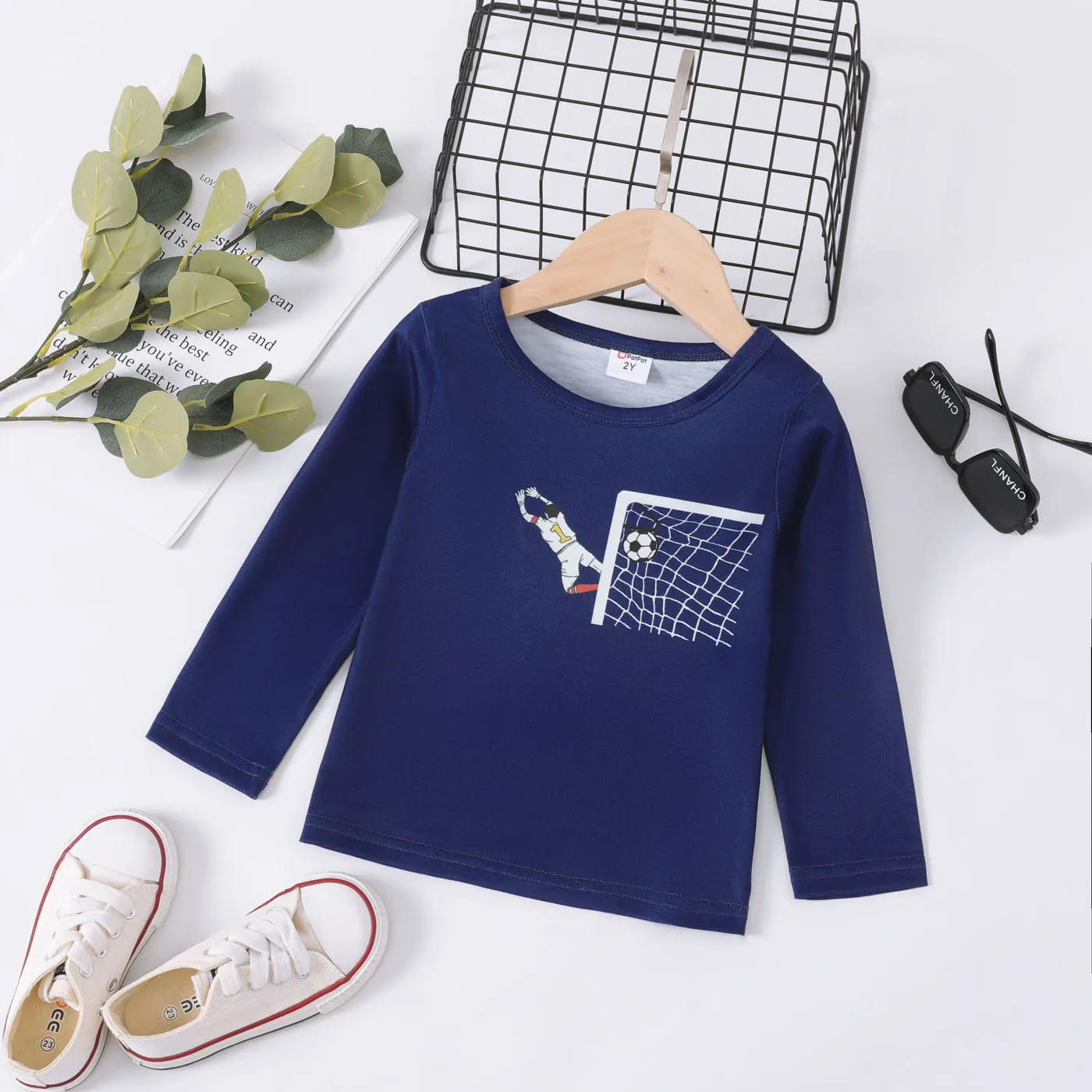 Toddler Boy Football Print Long-sleeve Tee   big image 1