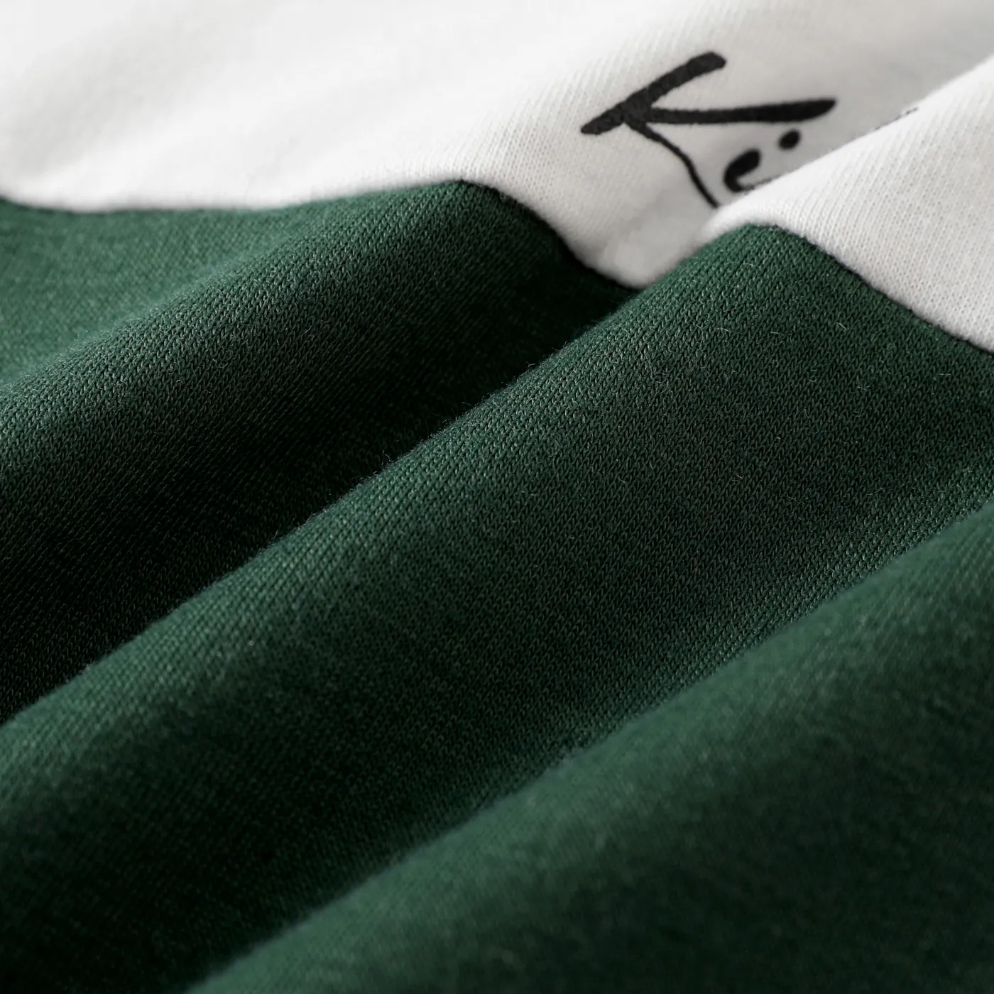 2pcs Kid Boy Colorblock Letters Graphic Long-sleeve Sweatshirt and Drawstring Pants Set Green image 5
