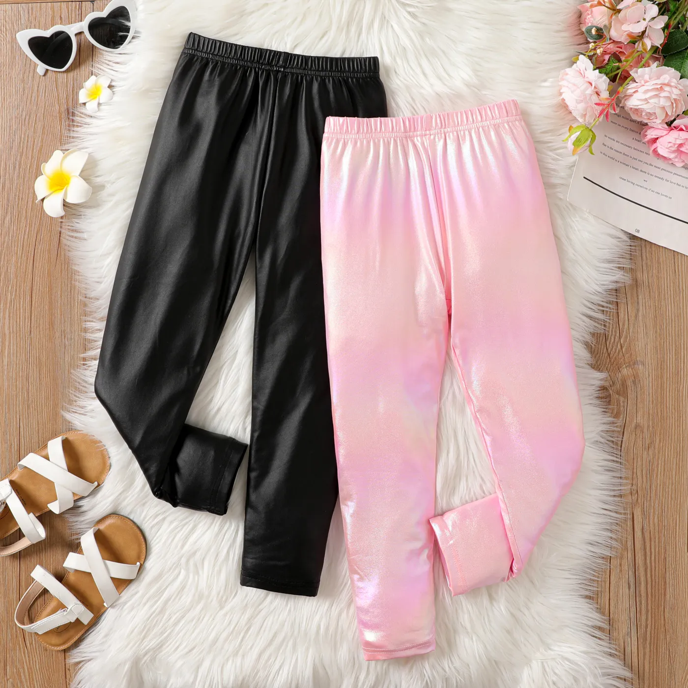 Kid Girl Trendy Solid Leggings 