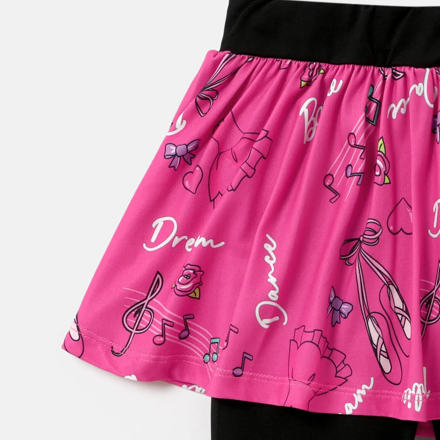 Barbie Toddler Girl Bow Print Ruffle Overlay 2 In 1 Leggings  image 4