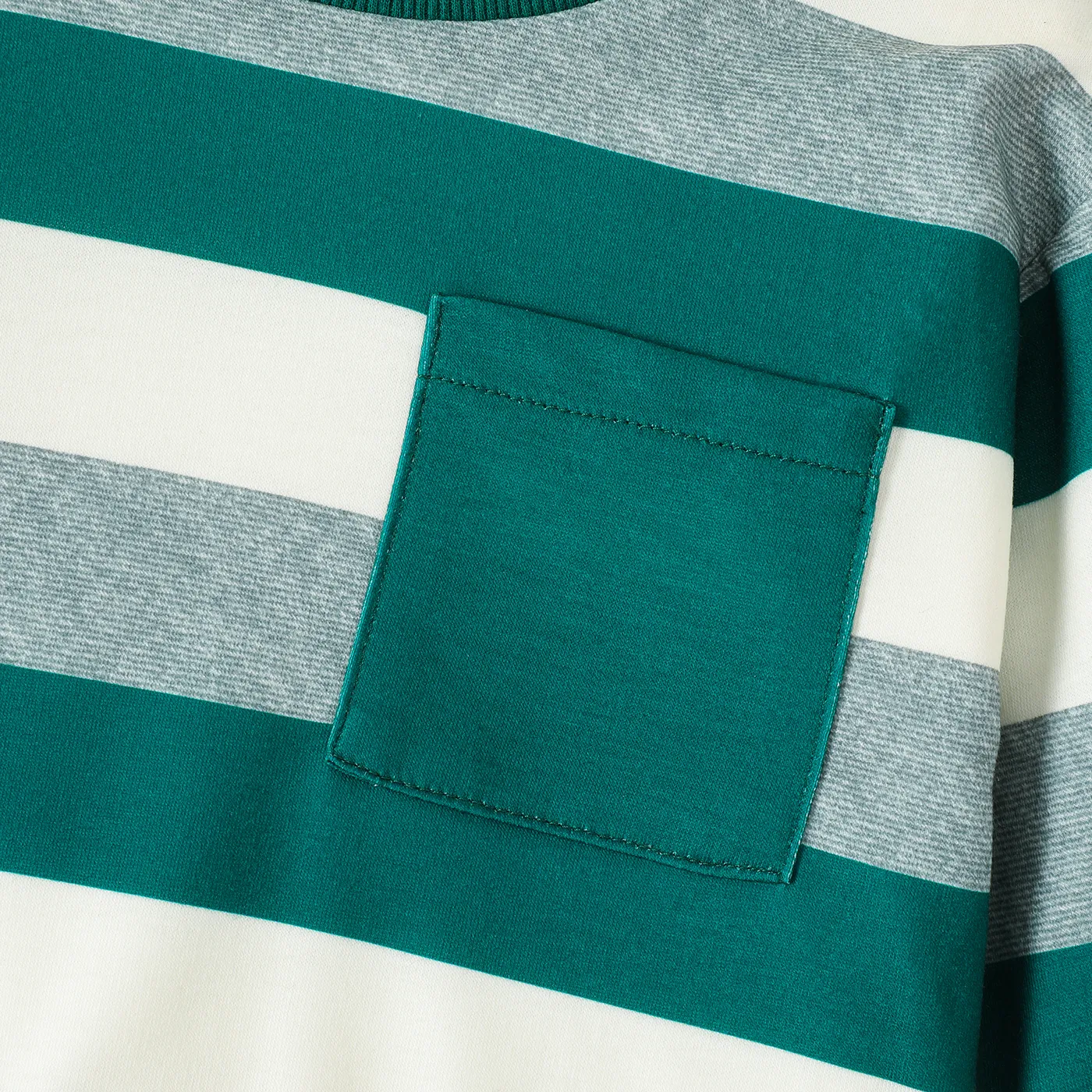 Toddler Boy Patch Pocket Stripe Pullover Sweatshirt    image 4