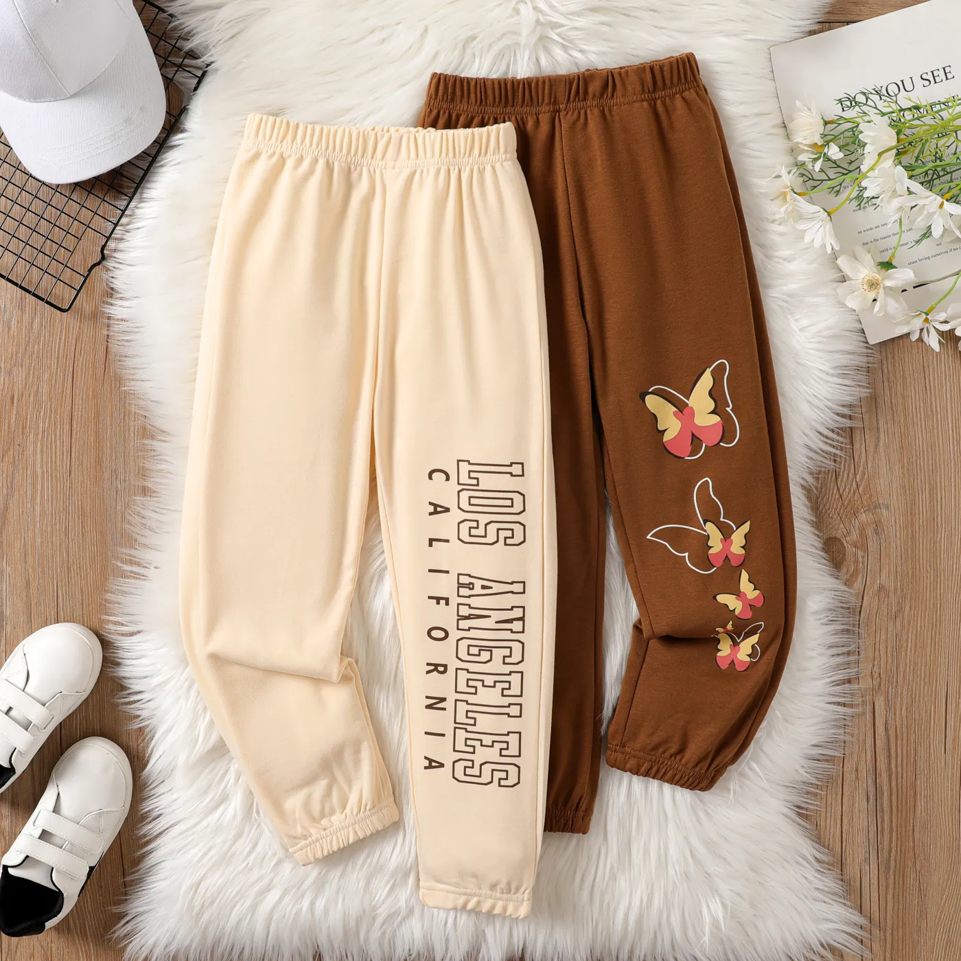 Kid Girl Carta / Borboleta Print Sweatpants   image 2