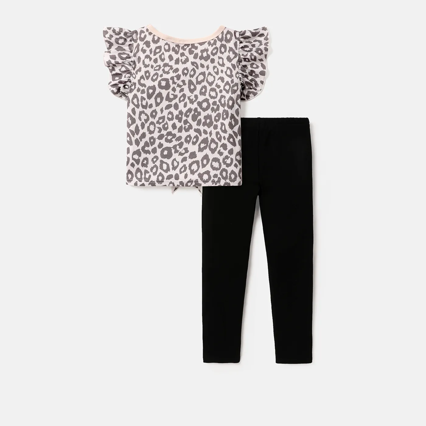Disney Mickey and Friends Toddler/Kid Girl 2pcs Naia™ Leopard Character Print Flutter-sleeve Tee and Pants Set   image 2