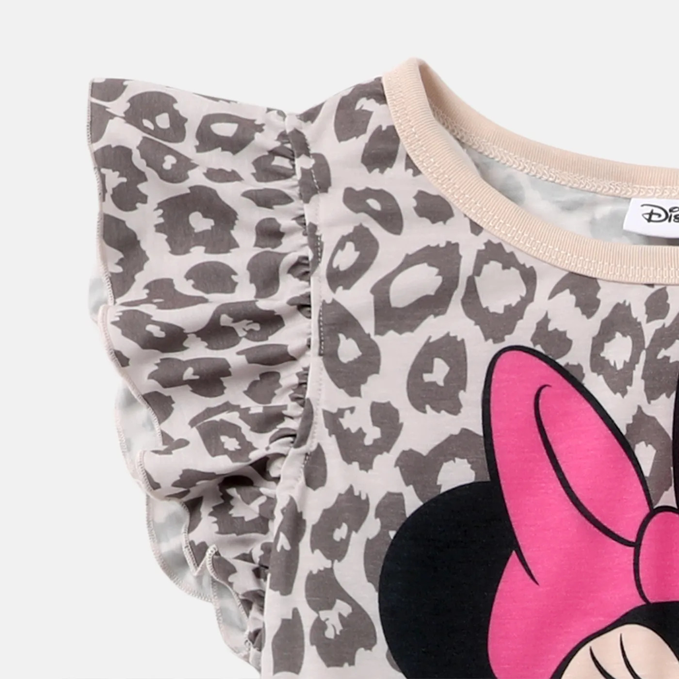 Disney Mickey and Friends Toddler/Kid Girl 2pcs Naia™ Leopard Character Print Flutter-sleeve Tee and Pants Set   image 5