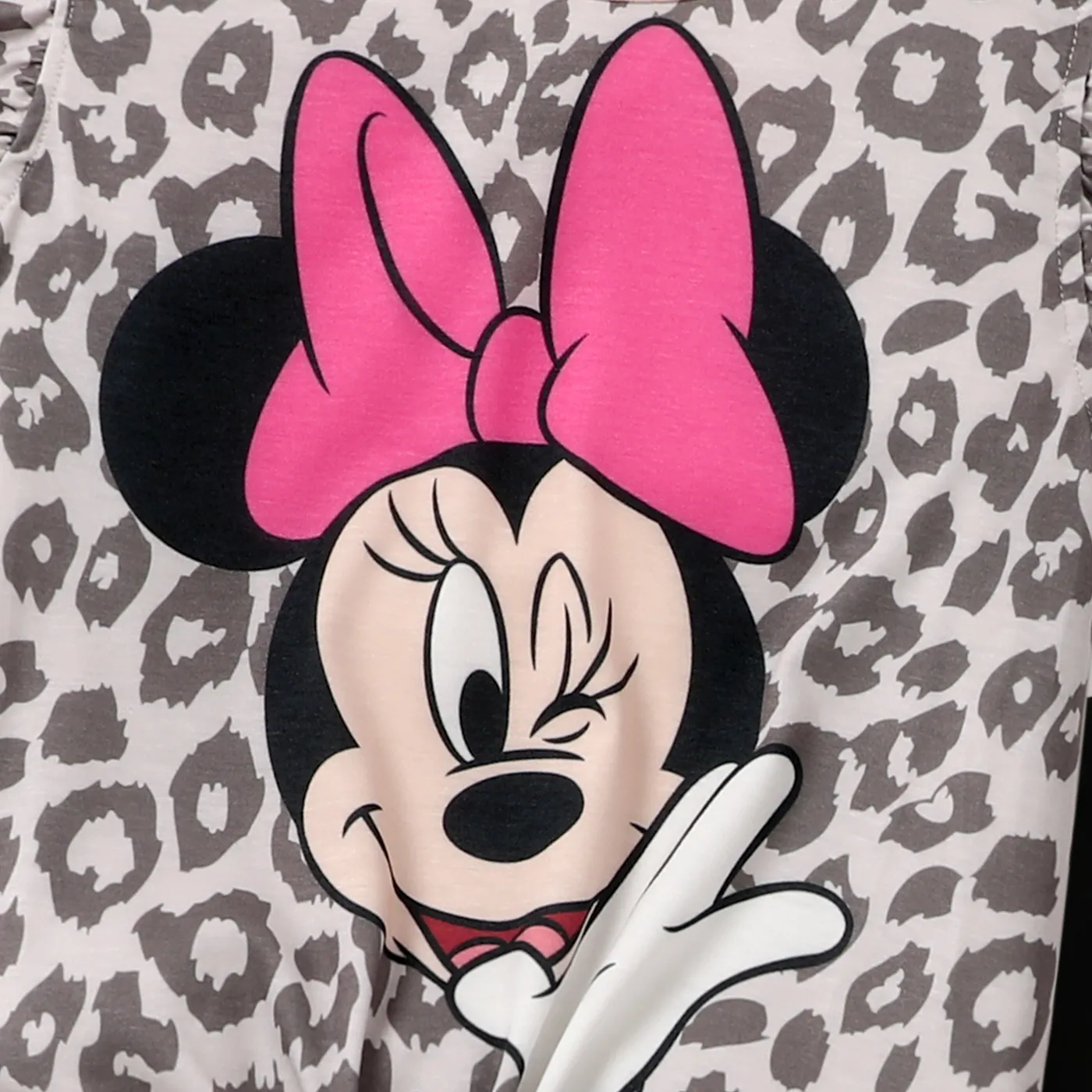 Disney Mickey and Friends Toddler/Kid Girl 2pcs Naia™ Leopard Character Print Flutter-sleeve Tee and Pants Set   image 3