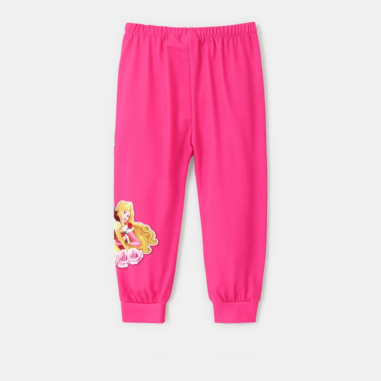 Disney Princess Toddler Girl Letter & Character Print Sweatpants  Hot Pink big image 1
