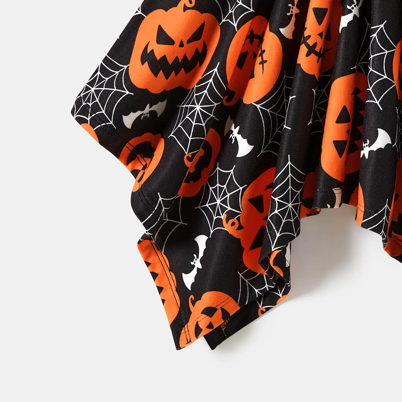 Halloween Family Matching Pumpkin Print Spaghetti Strap Sleeveless Dresses and Solid Color Short Sleeve Tops Sets MultiColour image 4