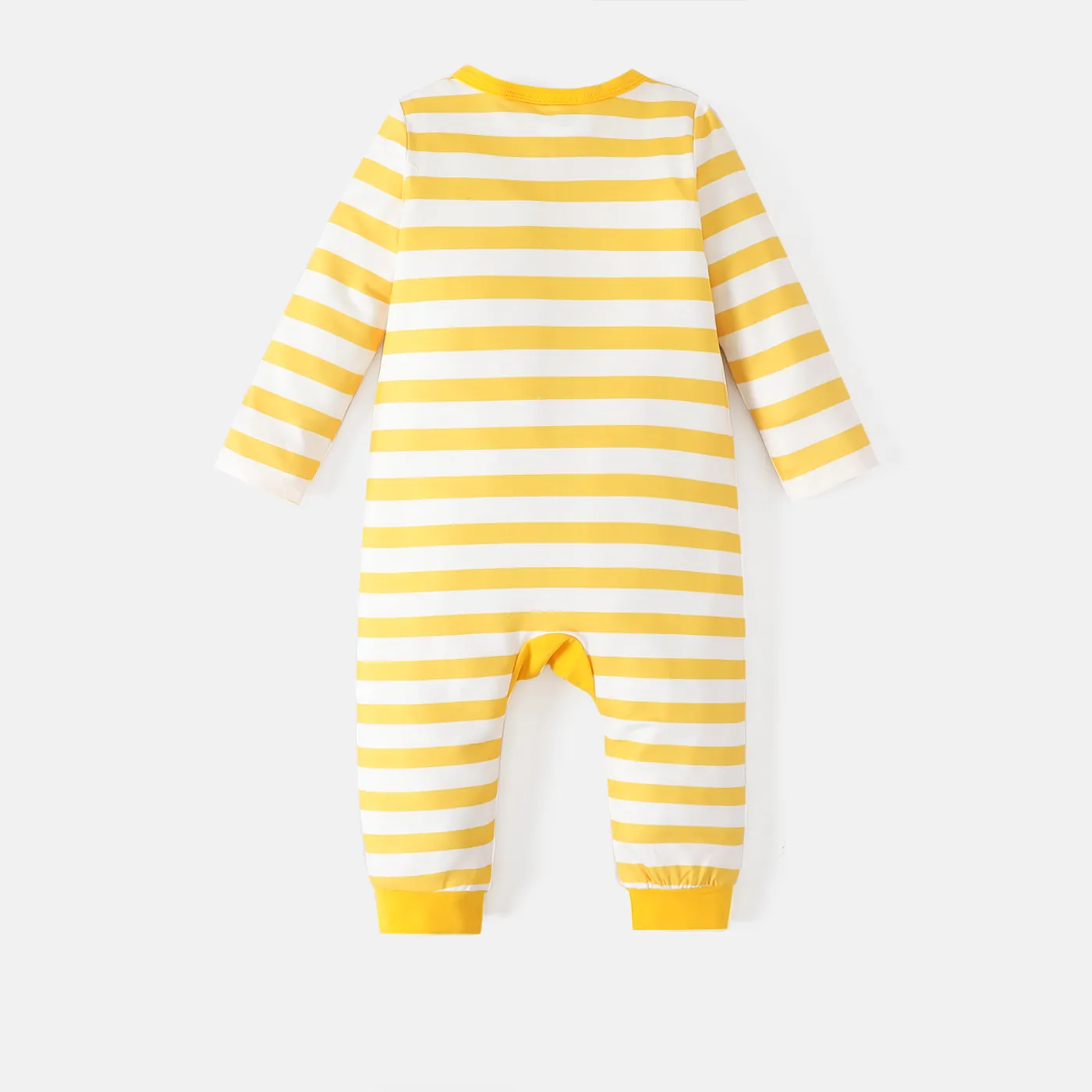 Disney Winnie the Pooh Baby Girl/Boy Stripe & Character Print Long-sleeve Jumpsuit  Yellow image 2