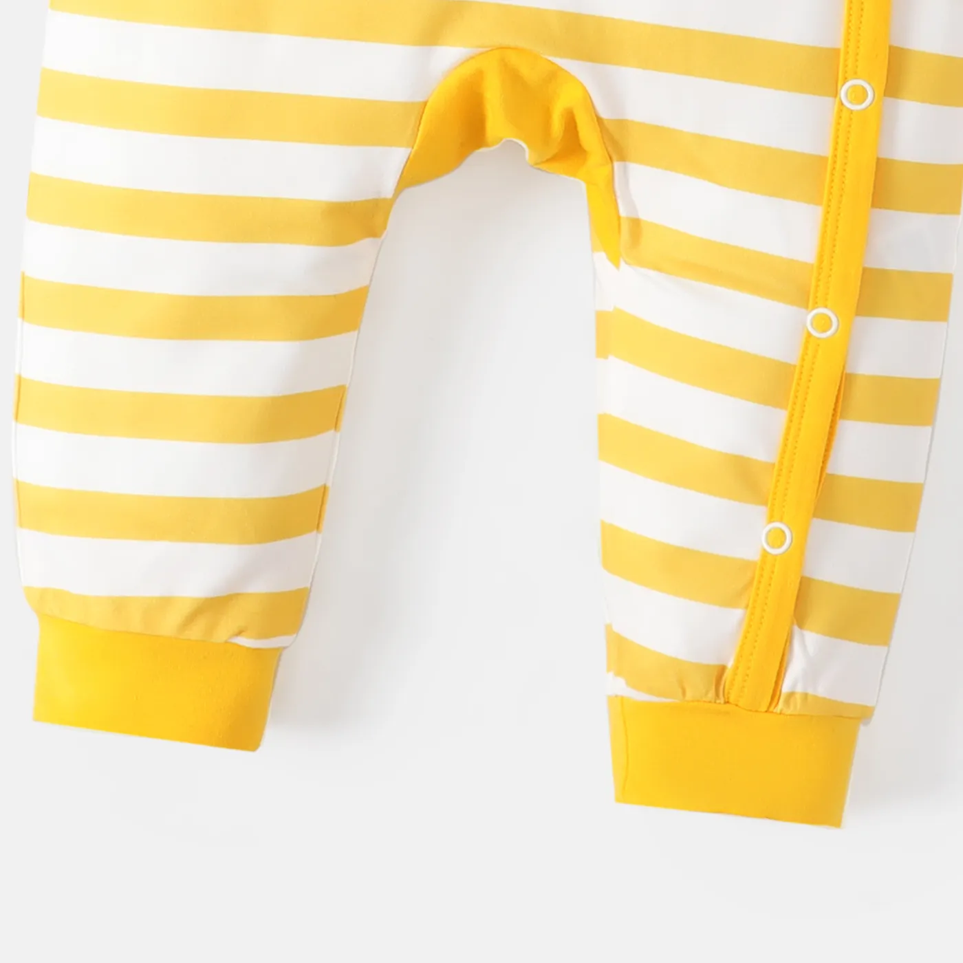 Disney Winnie the Pooh Baby Girl/Boy Stripe & Character Print Long-sleeve Jumpsuit  Yellow image 5