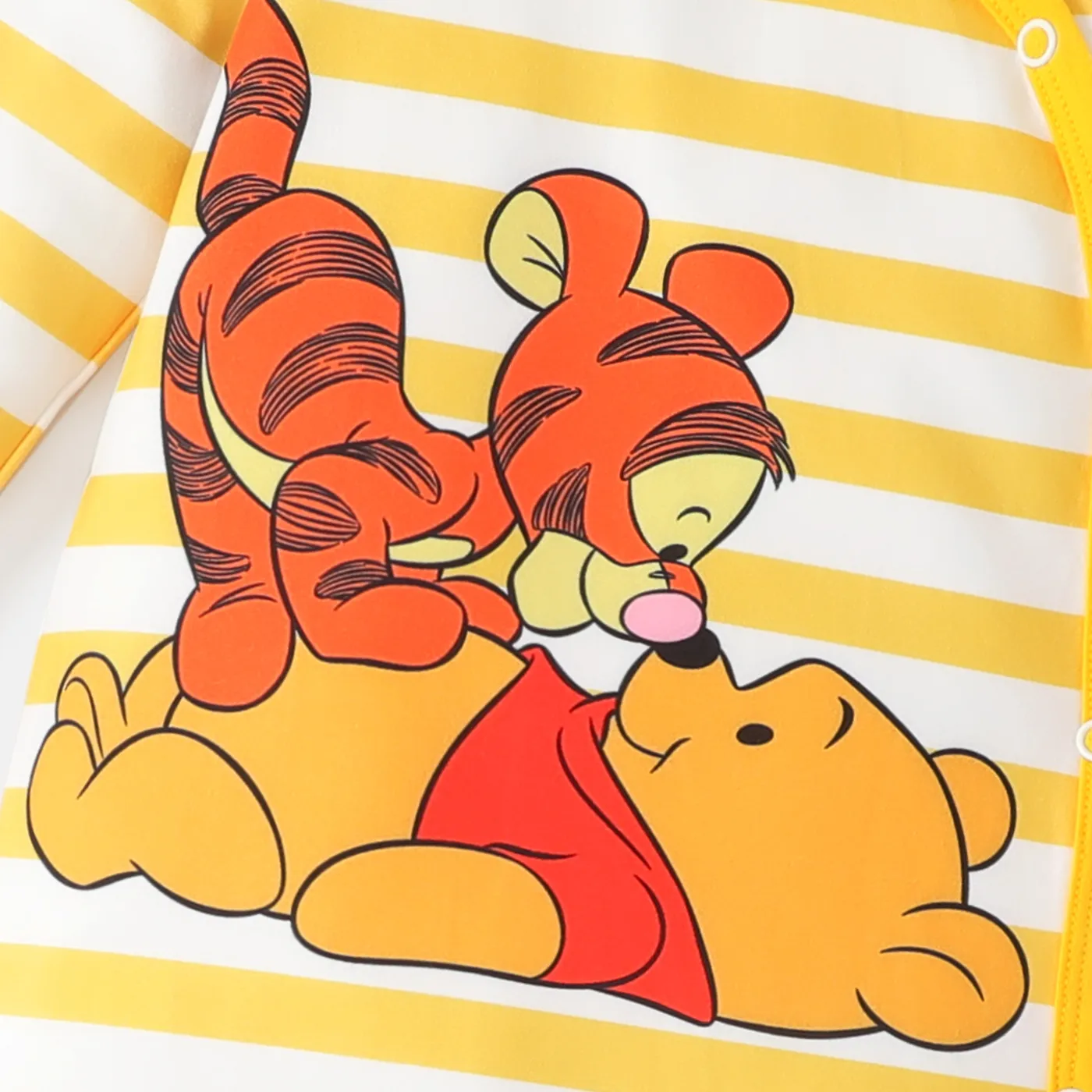 Disney Winnie the Pooh Baby Girl/Boy Stripe & Character Print Long-sleeve Jumpsuit  Yellow image 3