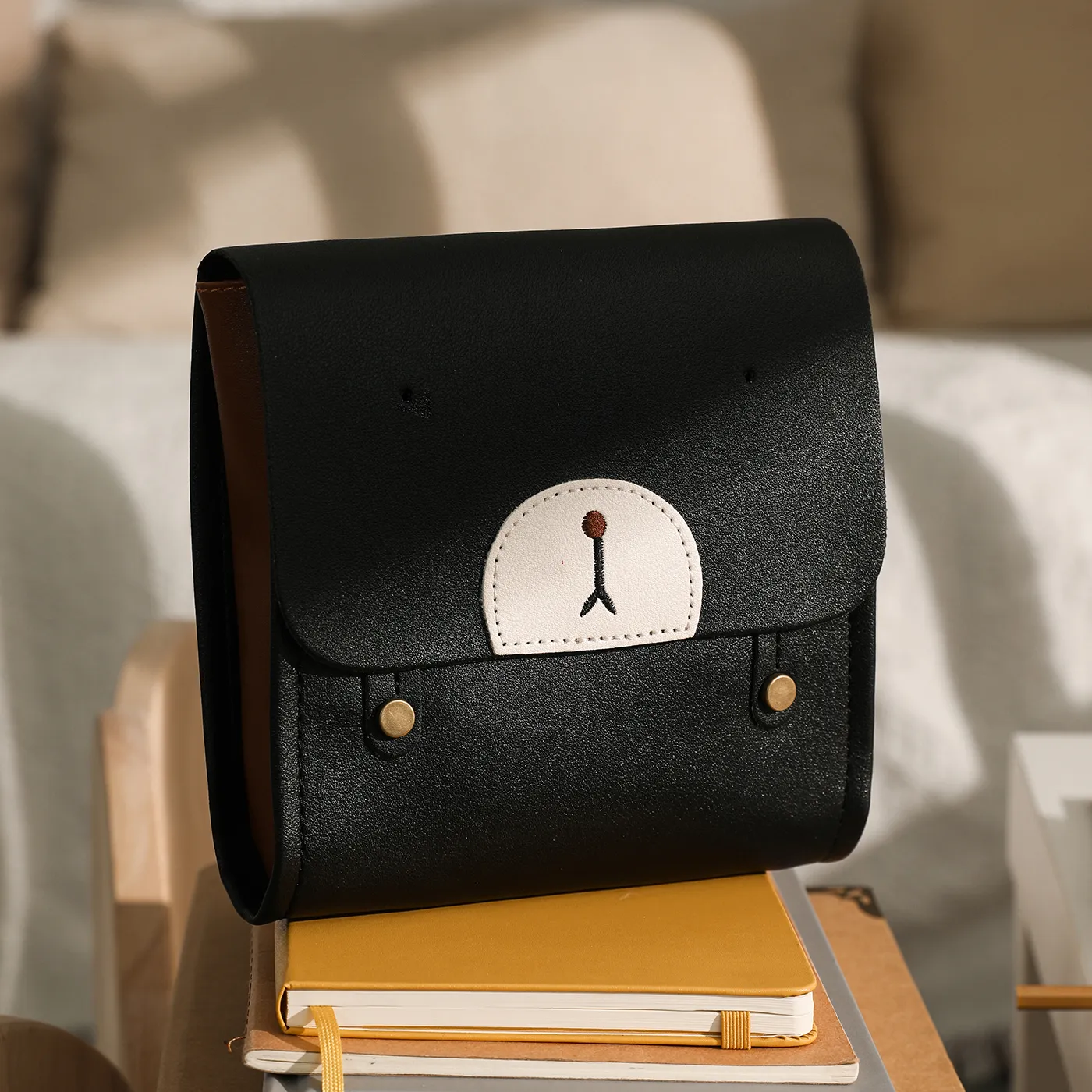 Criança / criança dos desenhos animados Urso Mochila Design  Preto