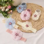 2pcs Baby Stars Floral Pattern Socks and Headband Set  image 6