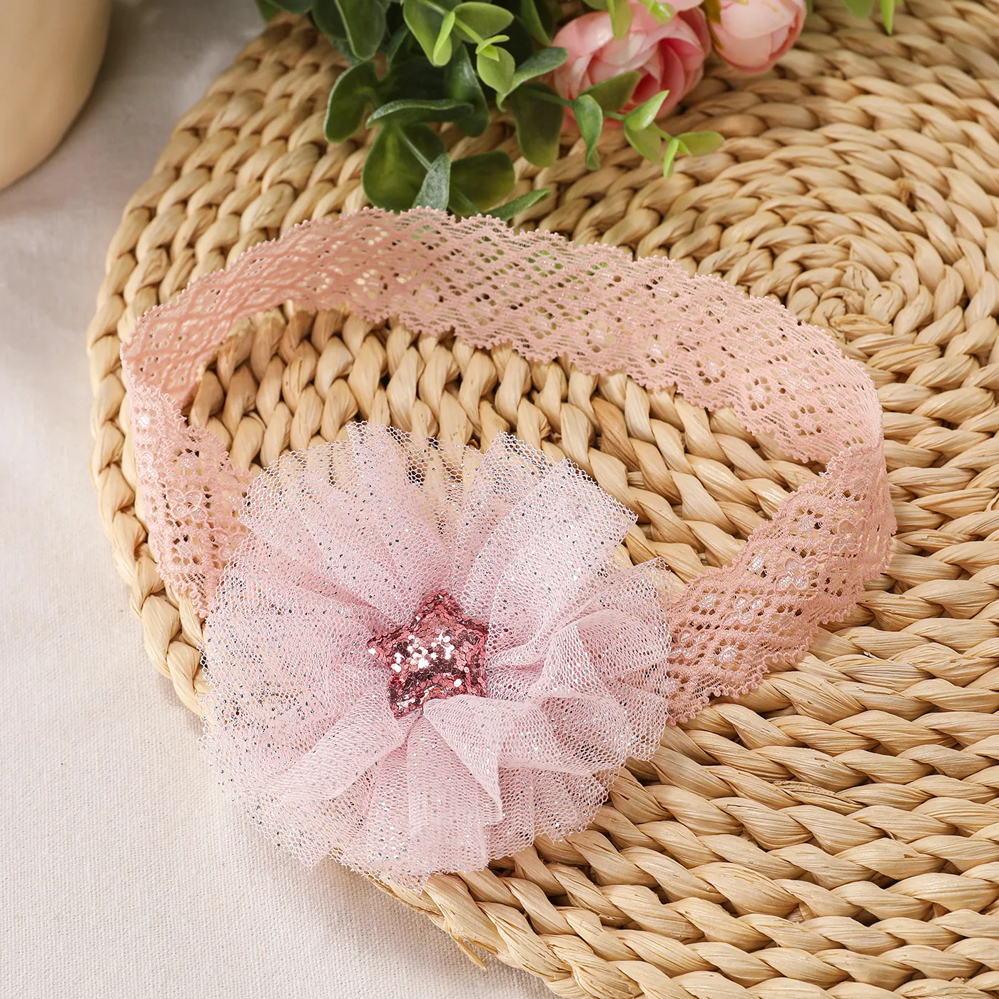 2pcs Baby Stars Floral Pattern Socks and Headband Set  image 4