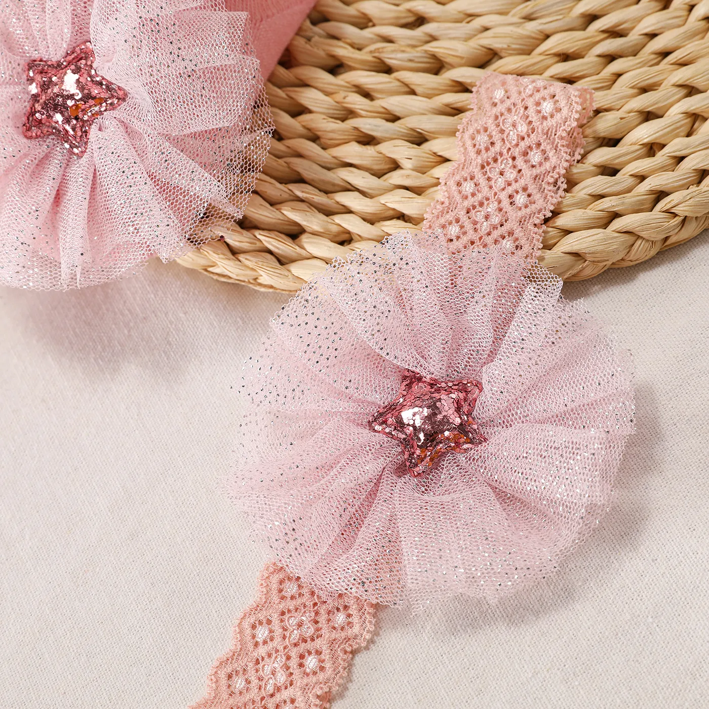 2pcs Baby Stars Floral Pattern Socks and Headband Set  image 3