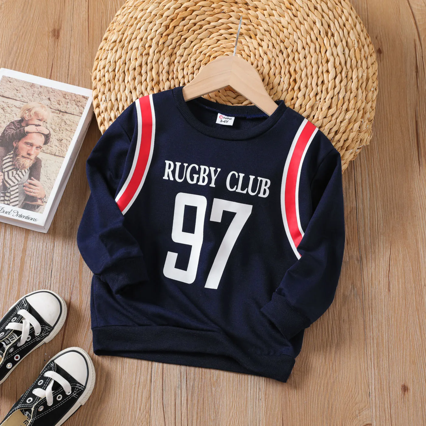 Toddler Boy Letter & Number Print Sports Sweatshirt    big image 1