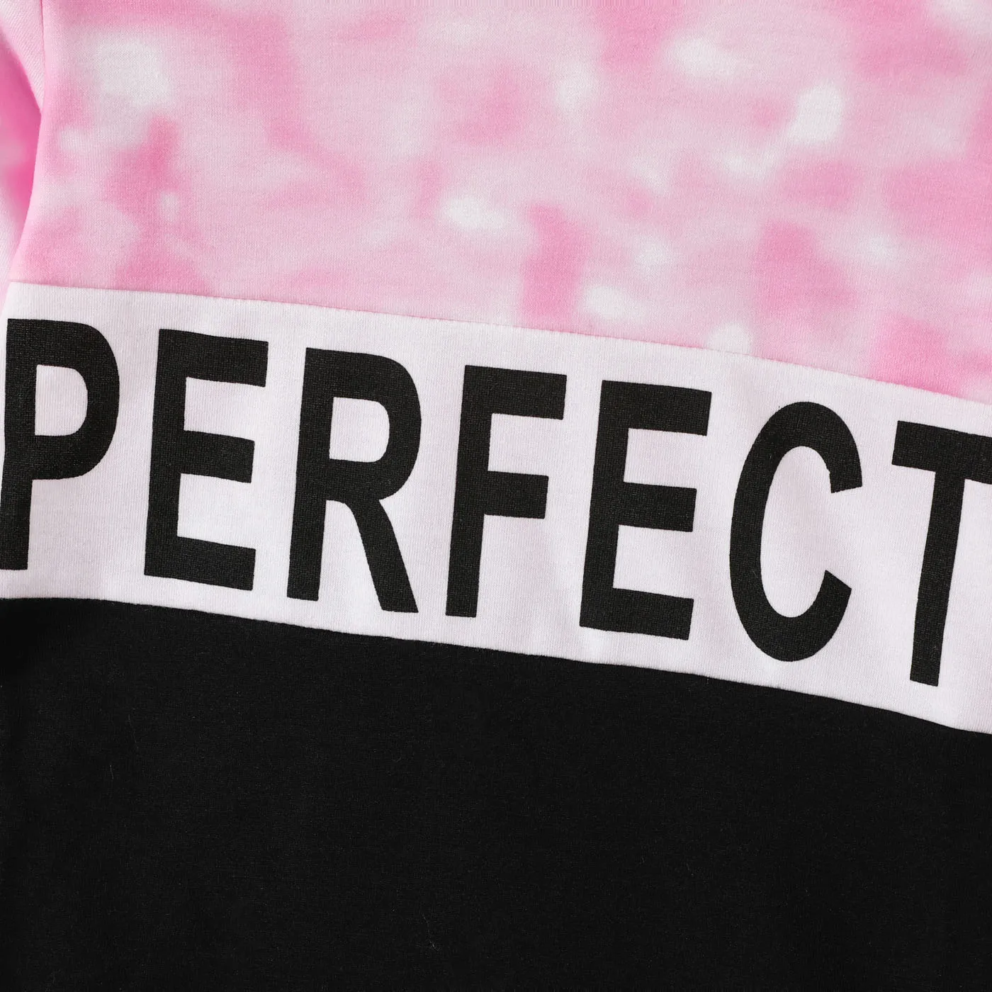 Toddler Girl Letter Print Tie Dye Hooded Dress  Pink image 4