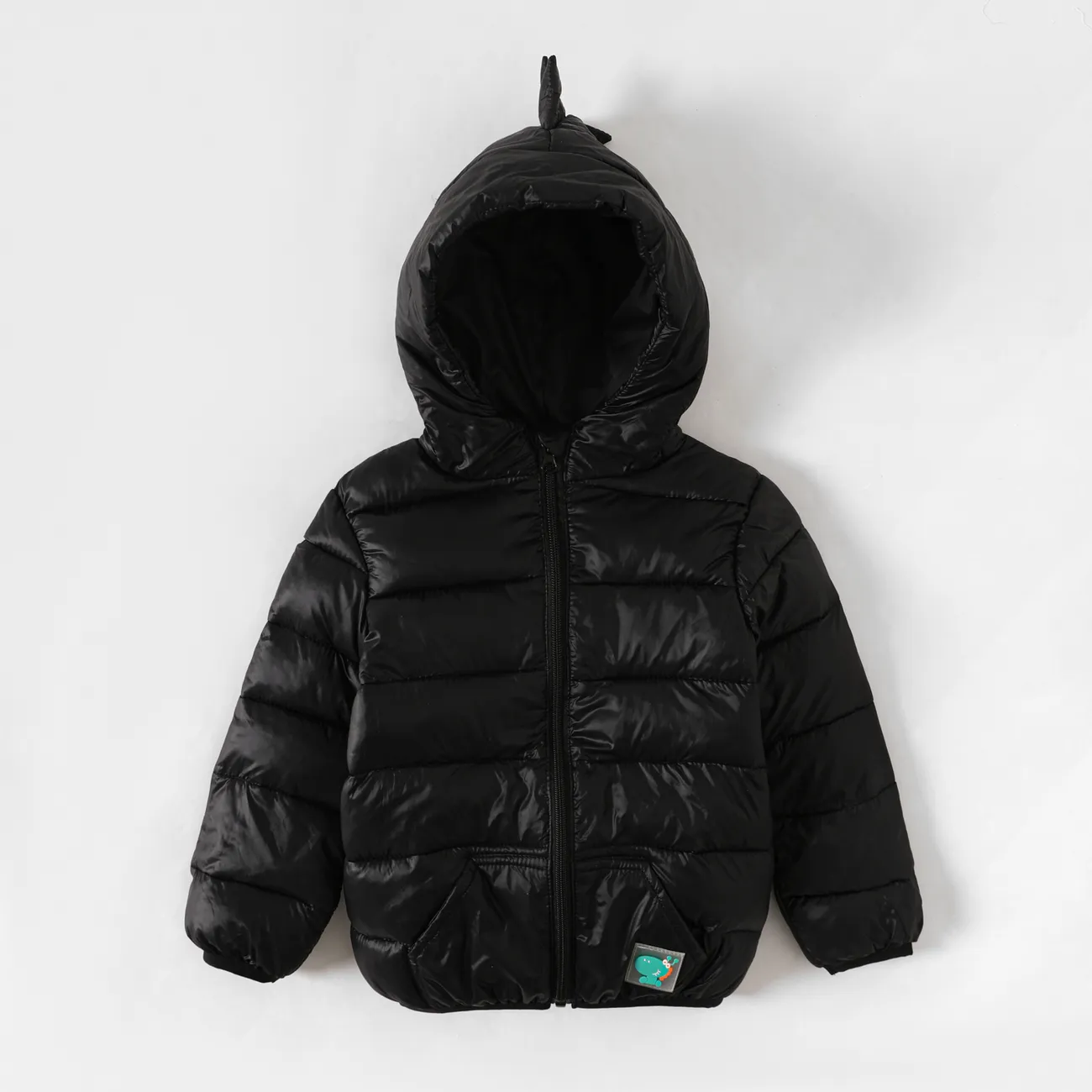 Toddler Boy/Girl Childlike Dinosaur Shape 3D Design Winter Coat Black big image 1