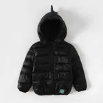 Niño pequeño / niña infantil 3D abrigo opaco Negro