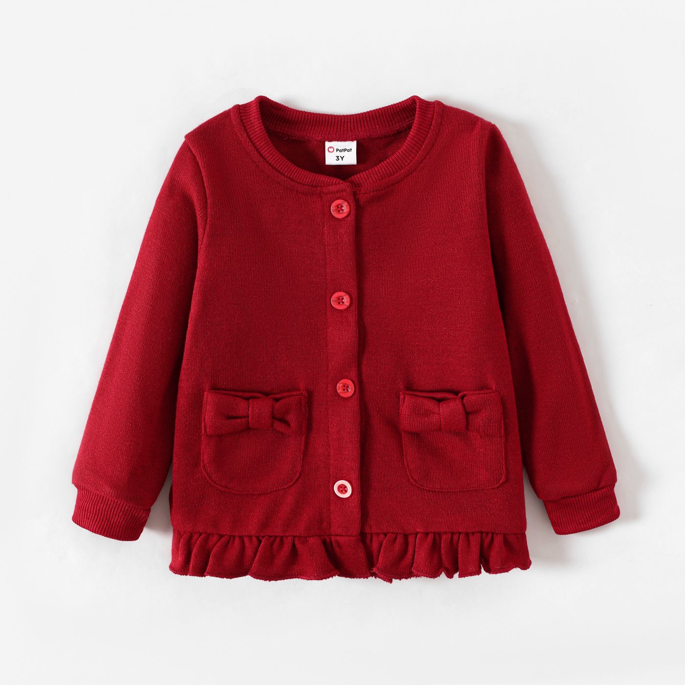 Toddler Girl School Uniform Ruffle Hem Button Up Jacket