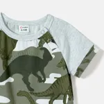 Family Matching Dinosaur Print Camouflage Halterneck Dresses and Short-sleeve T-shirts Sets  image 3