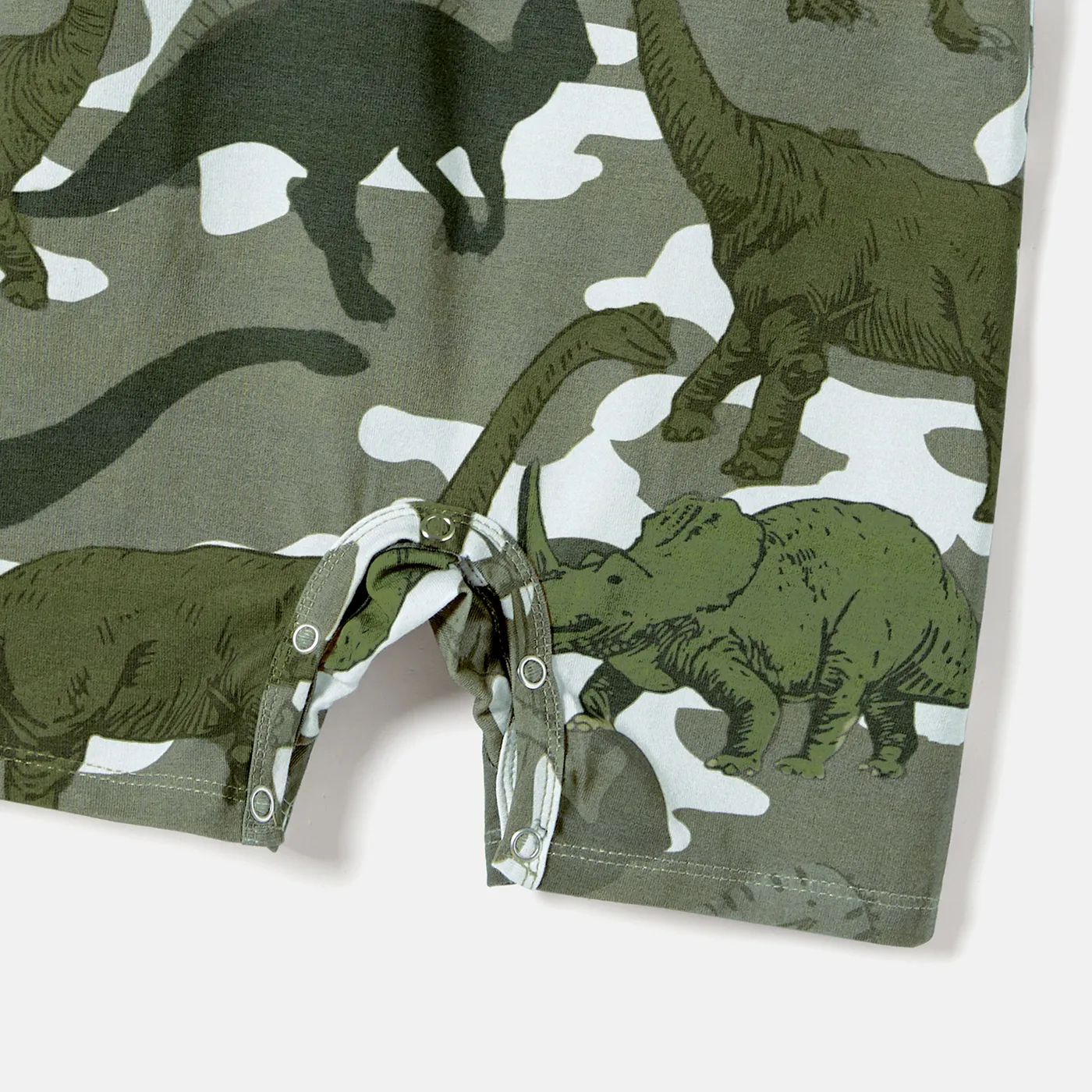 Family Matching Dinosaur Print Camouflage Halterneck Dresses and Short-sleeve T-shirts Sets  image 4
