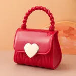 طفل صغير / طفل البسيطة القلب نمط حقيبة يد حقيبة كروسبودي حقيبة جيلي أحمر