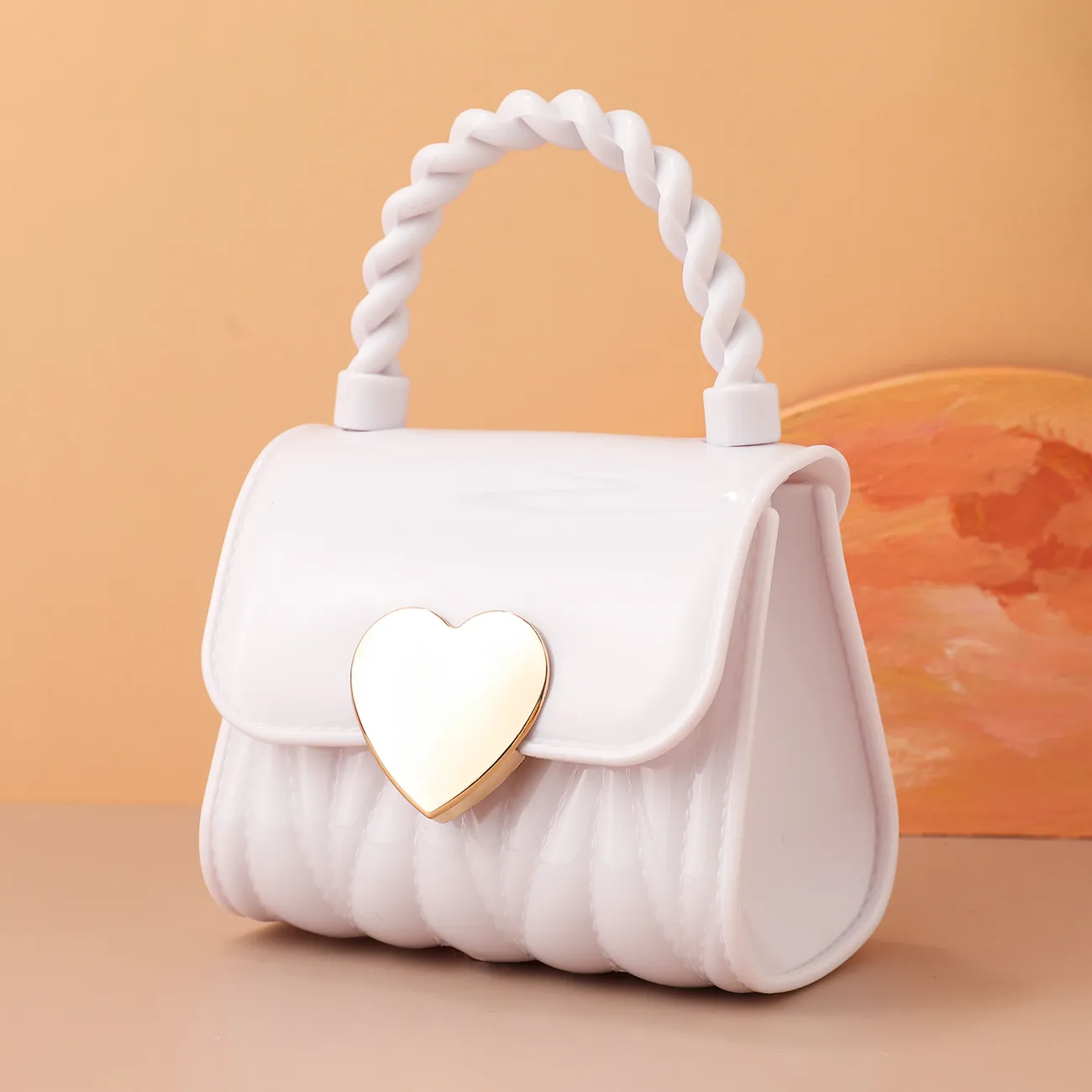 Toddler/Kid Mini Heart Pattern Handbag Crossbody Bag Jelly Bag White big image 1