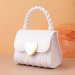 Toddler/Kid Mini Coração Padrão Bolsa Crossbody Bag Jelly Bag Branco