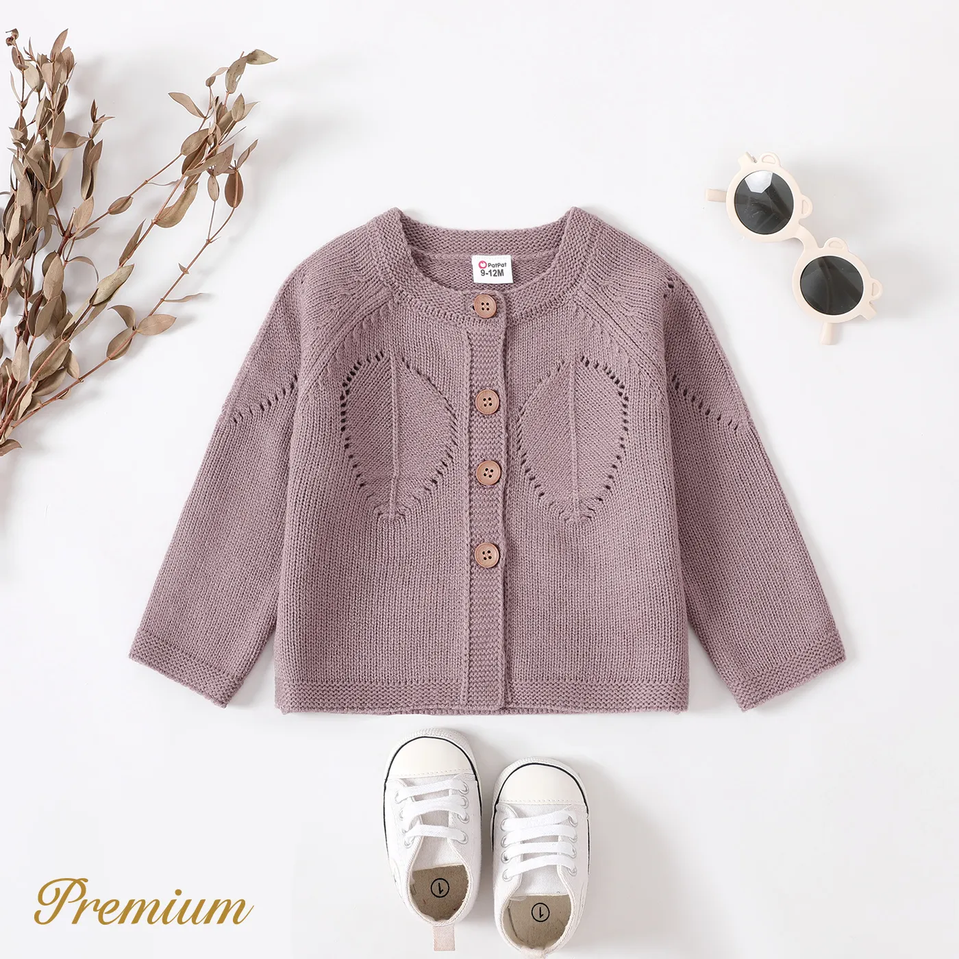 Toddler Girl Button Placket Texturé Knit Sweater