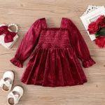 Baby Girl Classic Solid Color Long Sleeve Dress Set  image 2