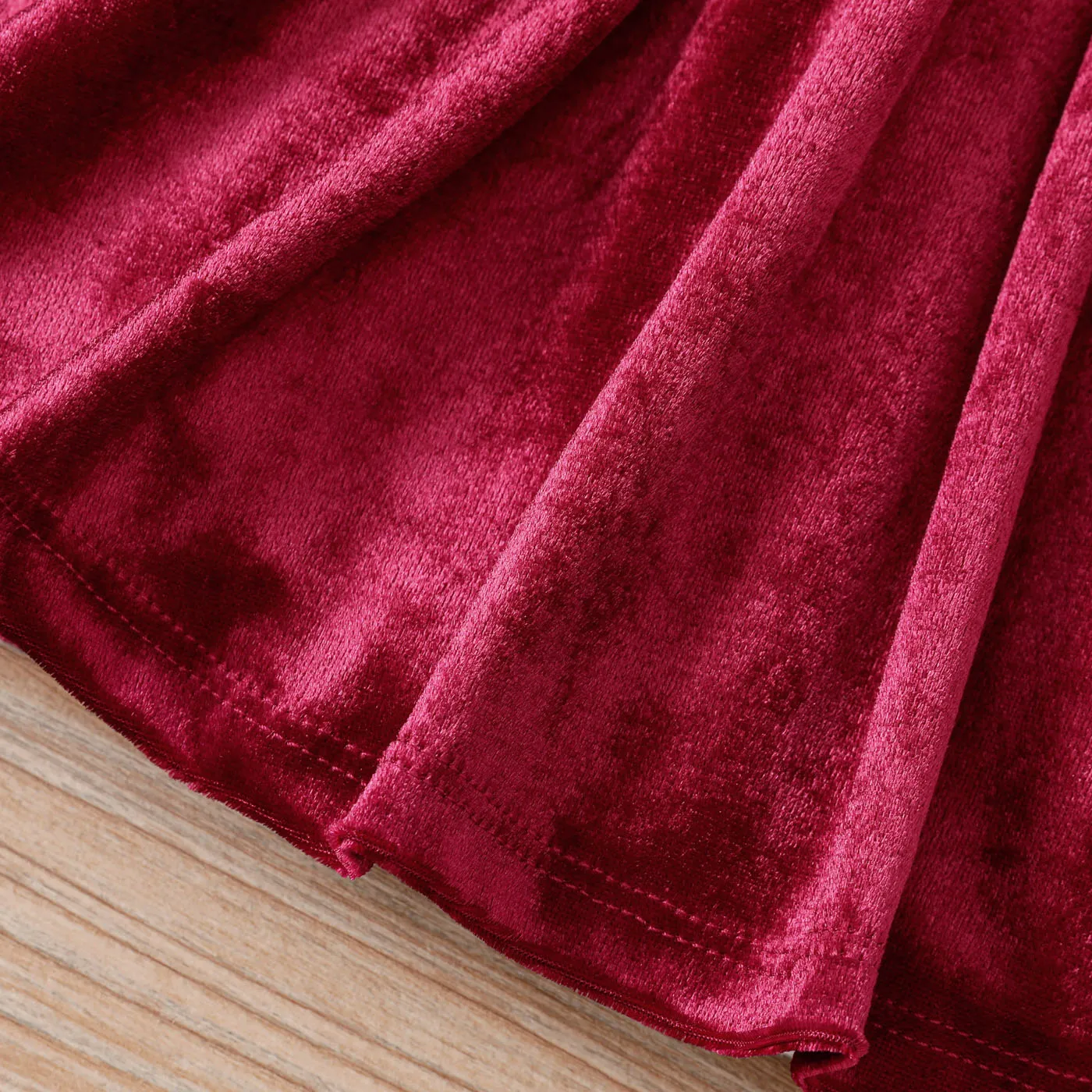 Baby Girl Classic Solid Color Long Sleeve Dress Set  image 5
