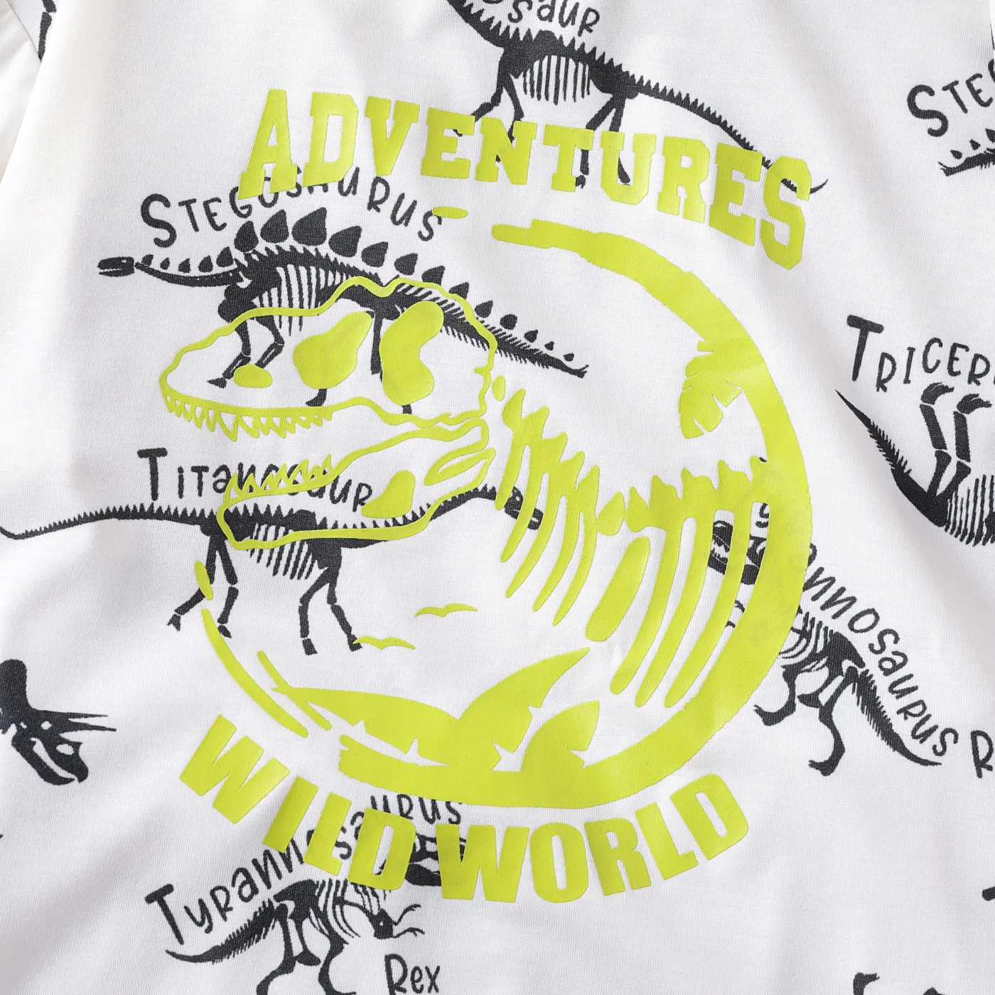 2Pcs Kid Boy Naia Dinosaur Print Short-sleeve Tee and 100% Cotton Shorts Set  image 4