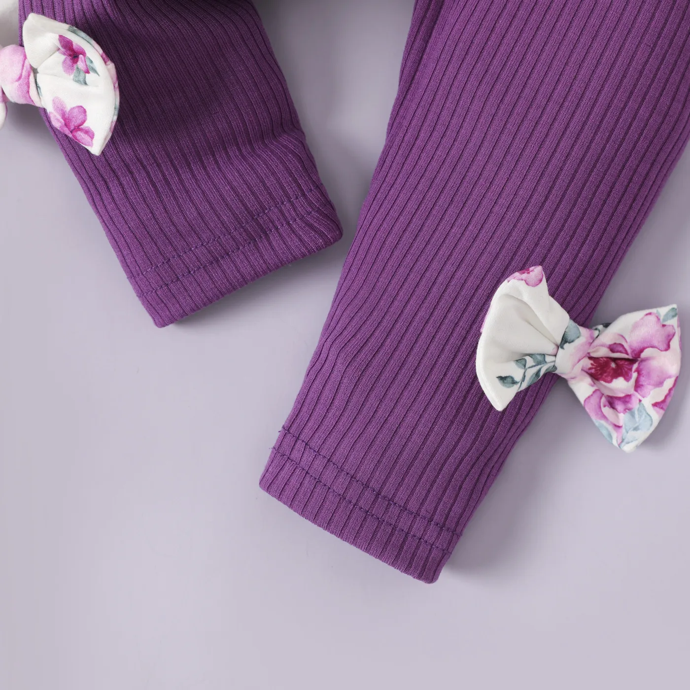 2 unidades Bebé Menina Extremidades franzidas Flor grande Elegante Manga comprida Conjunto para bebé  image 5