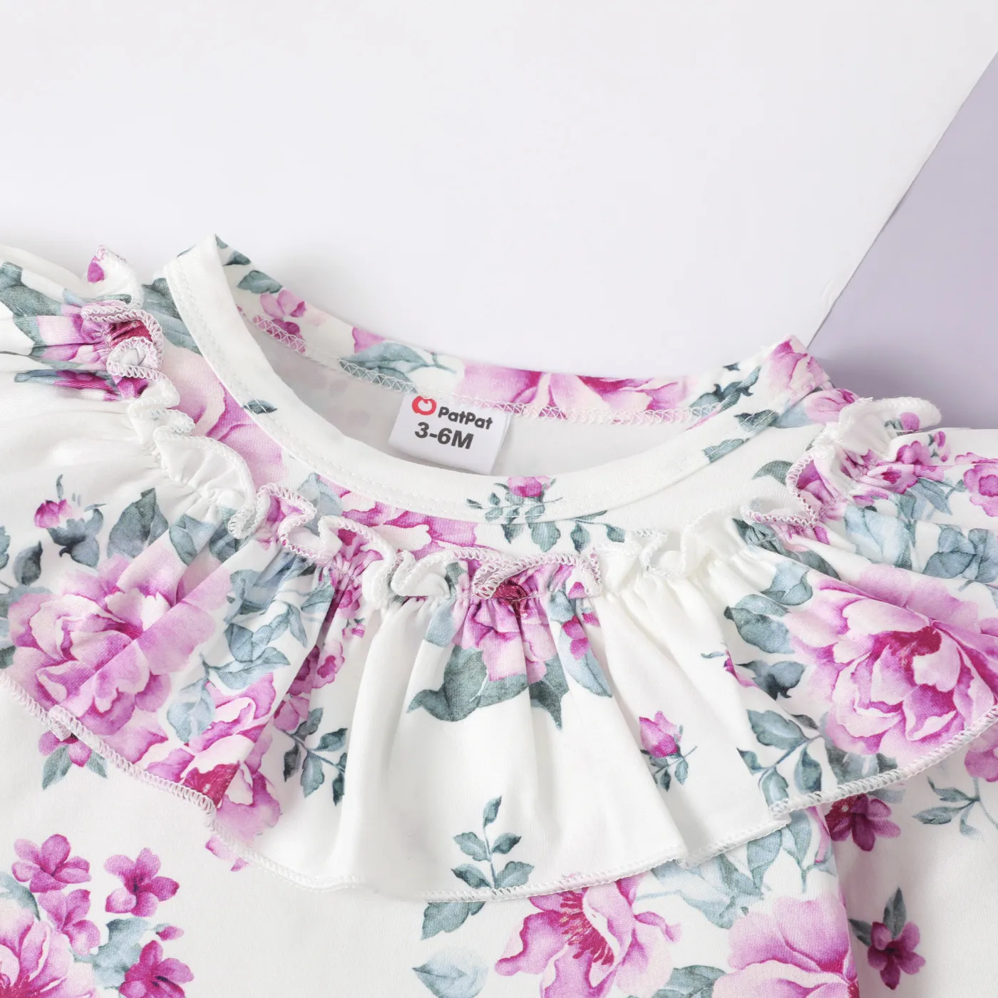 2 unidades Bebé Menina Extremidades franzidas Flor grande Elegante Manga comprida Conjunto para bebé  image 3